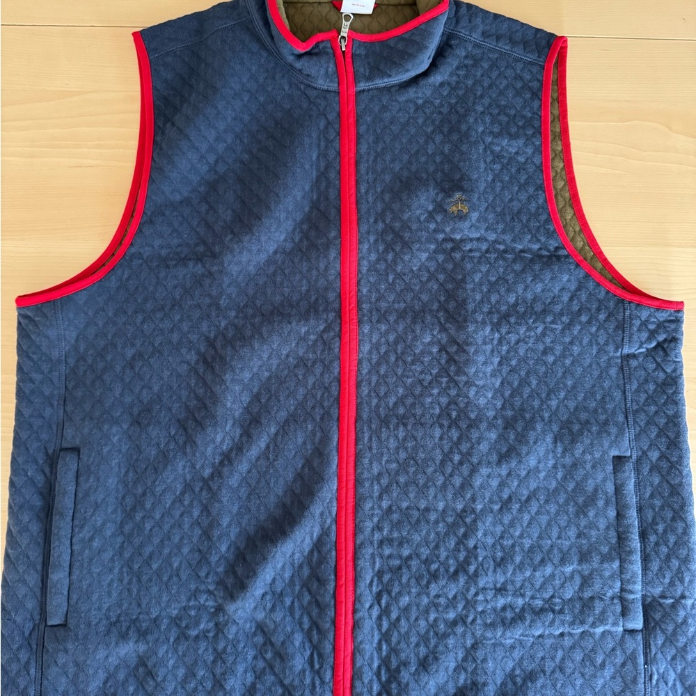 Brooks Brothers Diamond Quilted Zip Vest in Cotton Blend - NWT 🌟